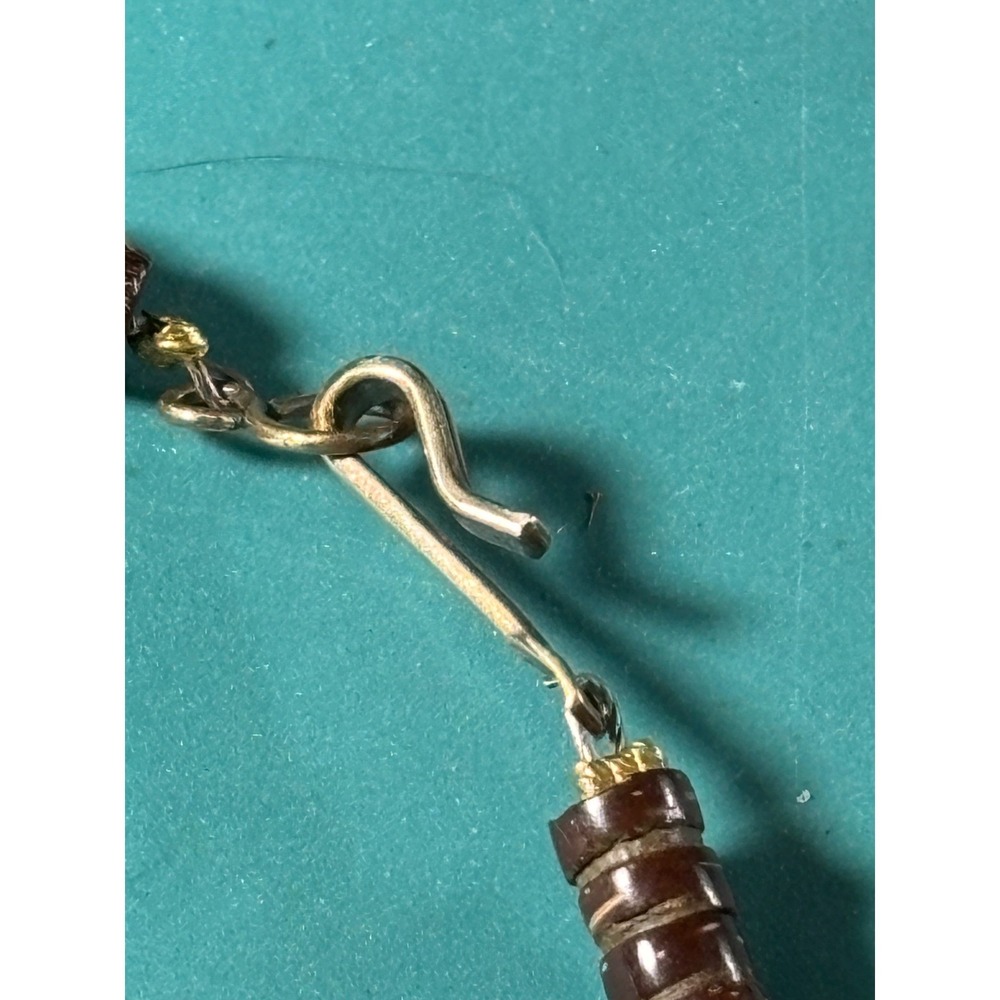 Vintage‎ Coconut Shell Honey Resin Heishi Bead Necklace Brown 18.5 Inch Tropical - Picture 2 of 8